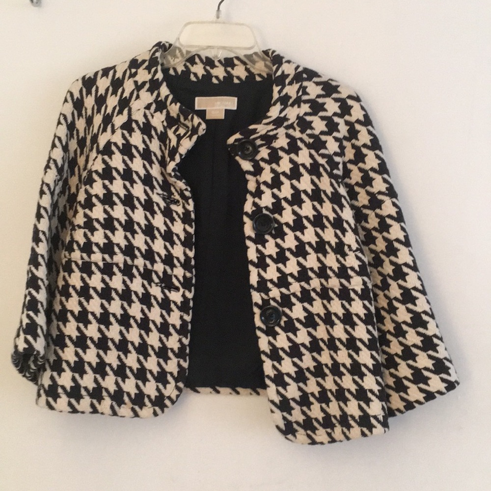 Michael Kors Houndstooth swing jacket sz S